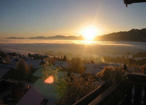Winternebel, Sonnenaufgang