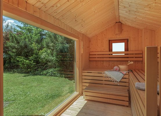 Ferienhaus Stahl - Dornstetten - Sauna mit Blick ins Grüne